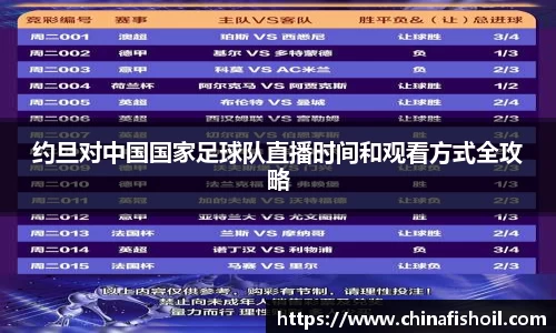 约旦对中国国家足球队直播时间和观看方式全攻略